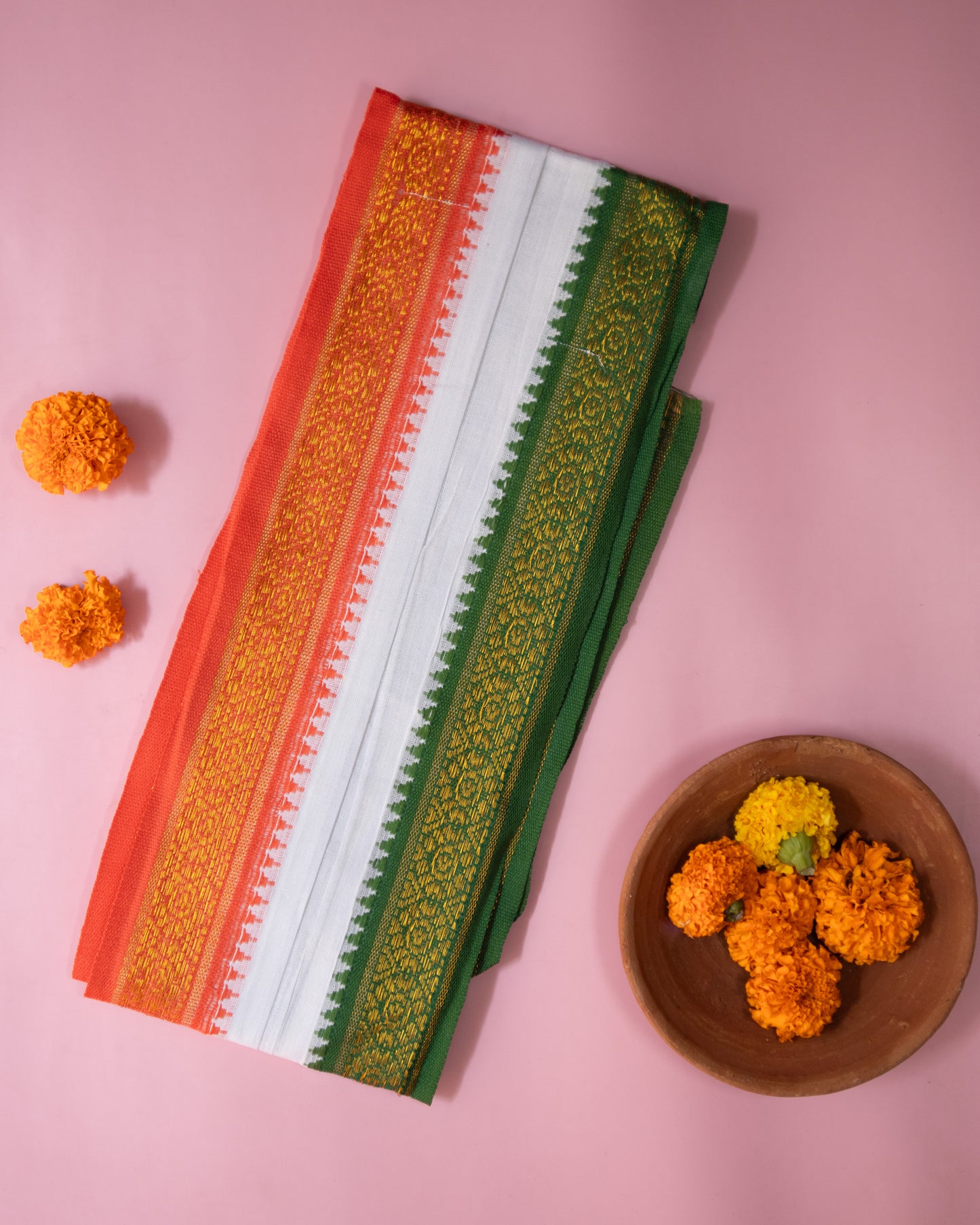 Tri colour Handloom cotton gamcha