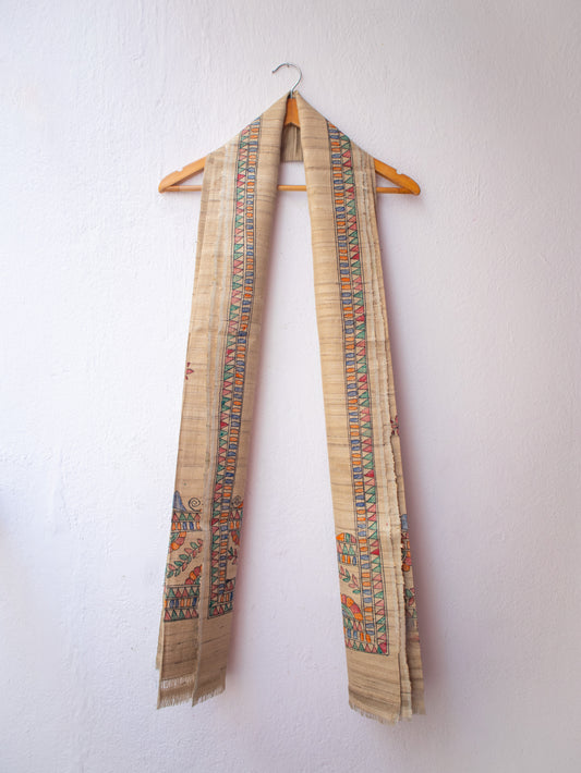 madhubani tussar silk stole