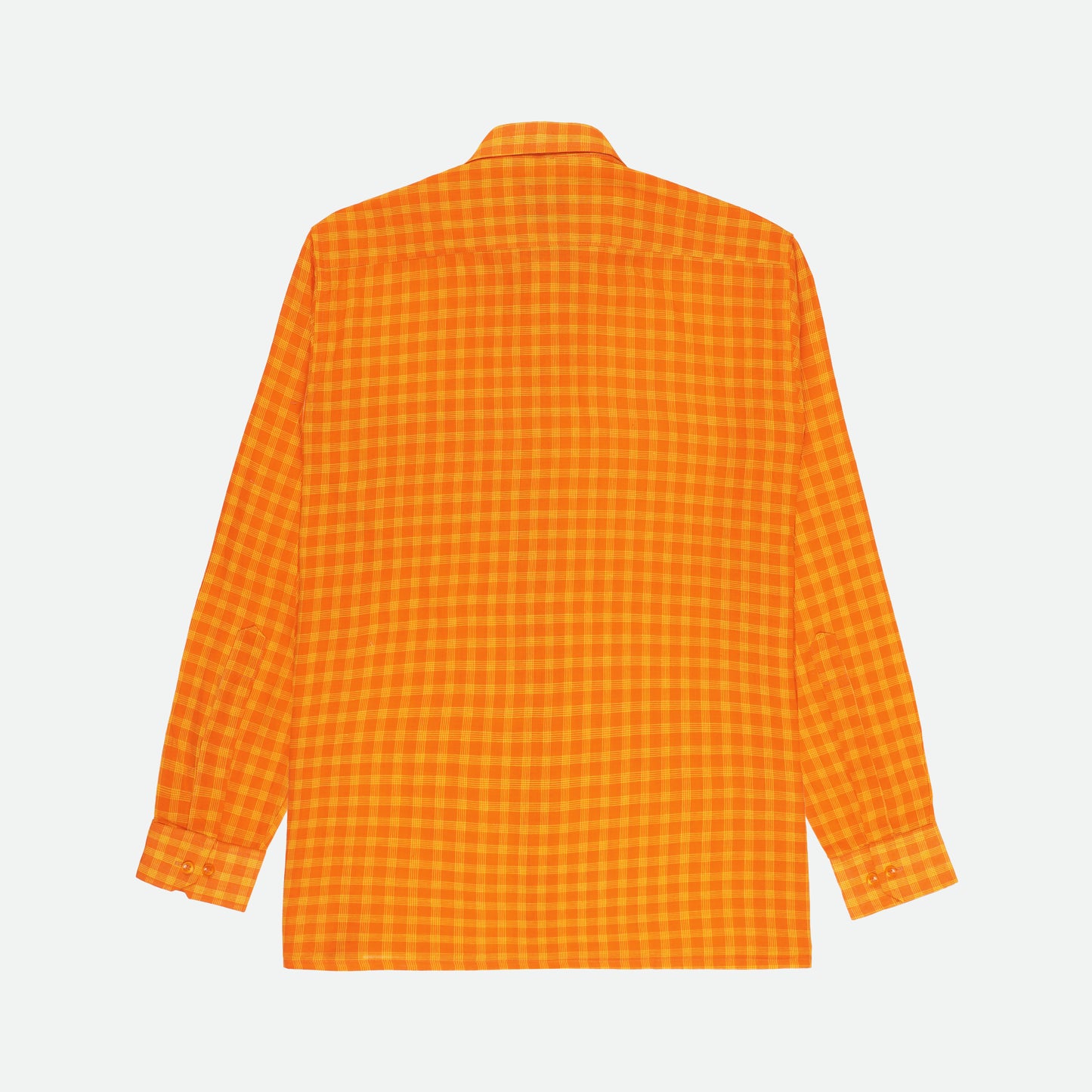 the orange check shirt